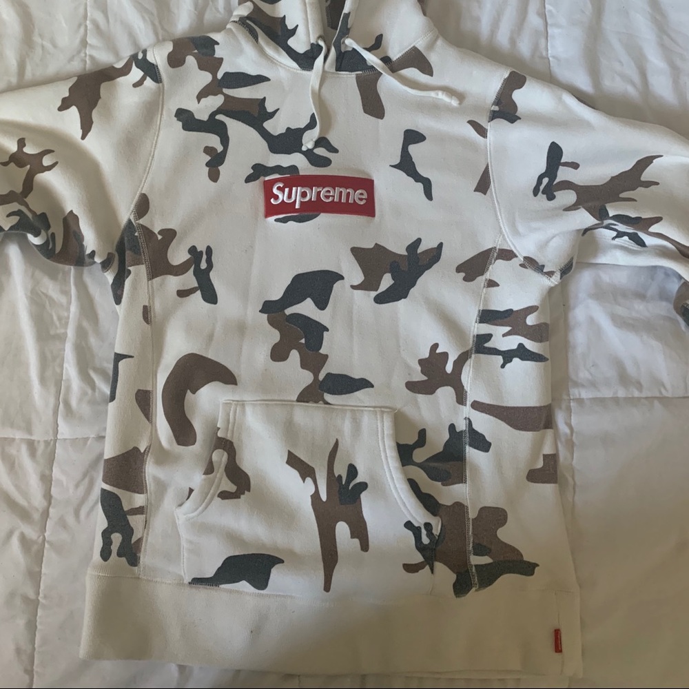 Supreme box logo drawstring hoodie- in “cow” camo - Picture 3 of 6